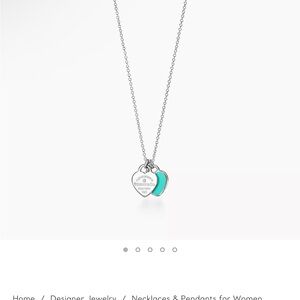 Tiffany & Co. Blue and Silver Heart Necklace